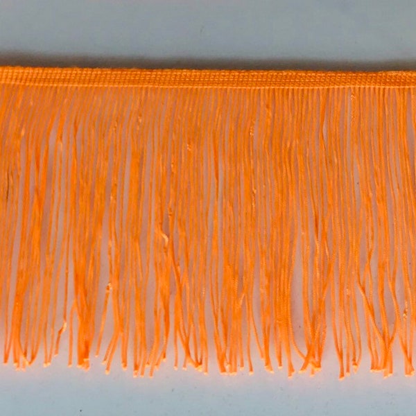 By the Yard-6" NEON ORANGE CHAINETTE Fabric Fringe Lampshade Lamp Costume Trim