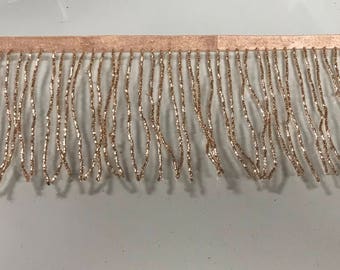 Glass Bugle Bead Lampshade Fringe Trim Sold by The Yard