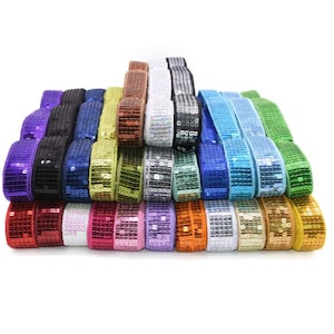 10 Yards Roll-1&quot; Flat Square Sequin Trim Roll