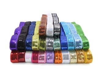 10 Yards Roll-1" Flat Square Sequin Trim Roll