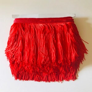 10 Yard BOLT-6" RED CHAINETTE Fabric Fringe Lampshade Lamp Costume Trim