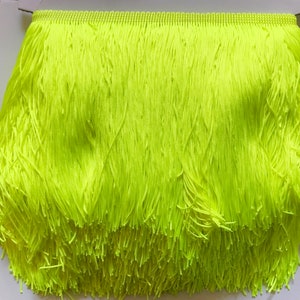 10 Yard Bolt-6" NEON YELLOW CHAINETTE Fabric Fringe Lampshade Lamp Costume Trim