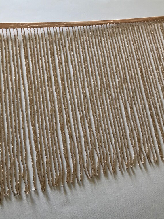 1 Yard 6.5" Red & Gold Glass Seed Bugle Beaded Fringe Chevron Lamp Costume Trim 1 Yard 6.5" Red & Gold Glass Seed Bugle Beaded Fringe Chevron Lamp Costume Trim