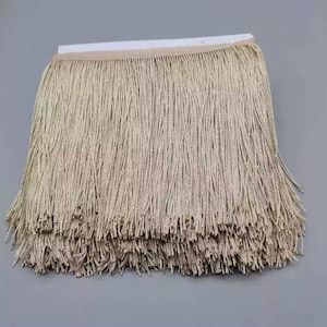 By the Yard-6&quot; METALLIC CHAMPAGNE Chainette Fabric Fringe Lampshade Lamp Costume Trim