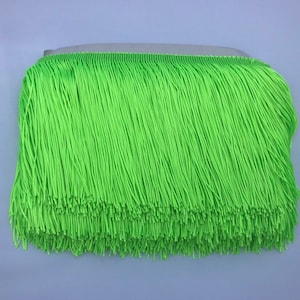 10 Yard Bolt-6" NEON LIME GREEN Chainette Fabric Fringe Lampshade Lamp Costume Trim
