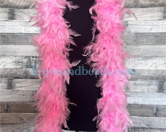 SALE-Thick 120g Chandelle Feather Boa PINK 6 ft Costume/Craft Making