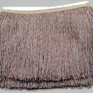 By the Yard-6&quot; METALLIC RAINBOW Chainette Fabric Fringe Lampshade Lamp Costume Trim