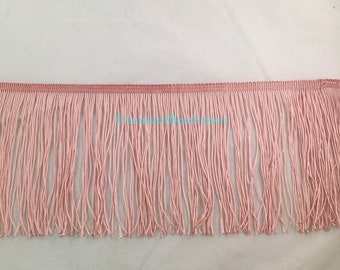 By the Yard-6" ANTIQUE PINK CHAINETTE Fabric Fringe Lampshade Lamp Costume Trim