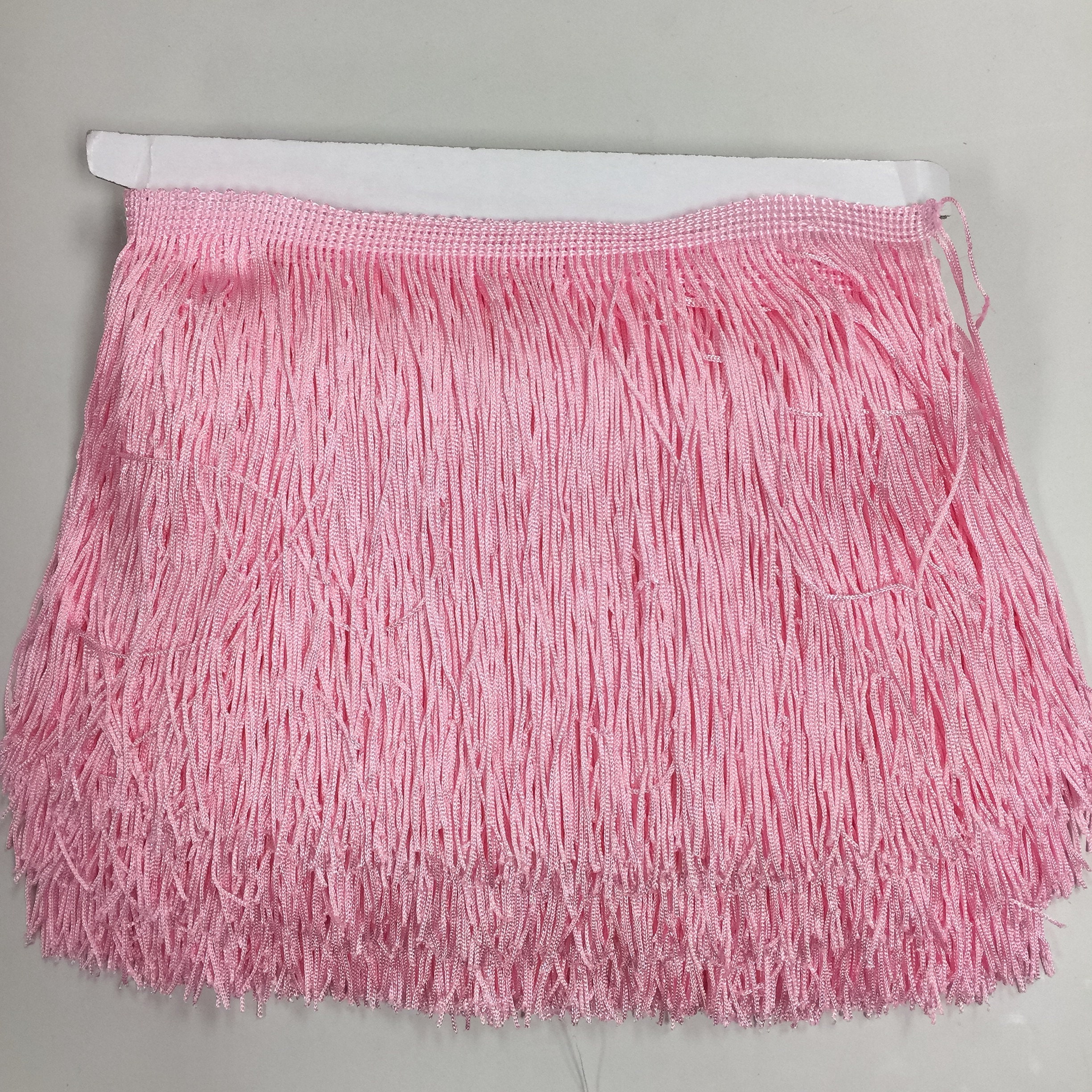 By the yard-6/" LIGHT PINK Chainette Fabric Fringe Lampshade Lamp Costume Trim