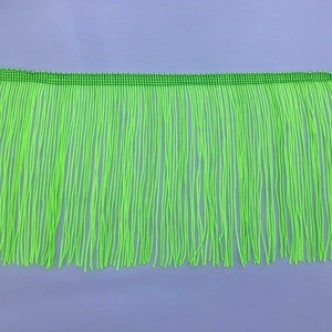By the Yard-6" NEON LIME GREEN Chainette Fabric Fringe Lampshade Lamp Costume Trim