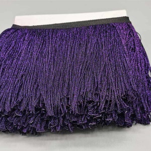 By the Yard-6" METALLIC PURPLE Chainette Fabric Fringe Lampshade Lamp Costume Trim