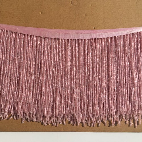 6-inch Bugle seed glass beaded fringe for lampshade or dress