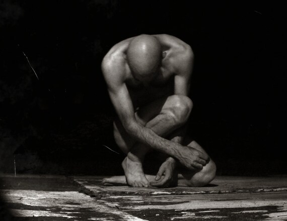 Black and white naked male portraits picture 998