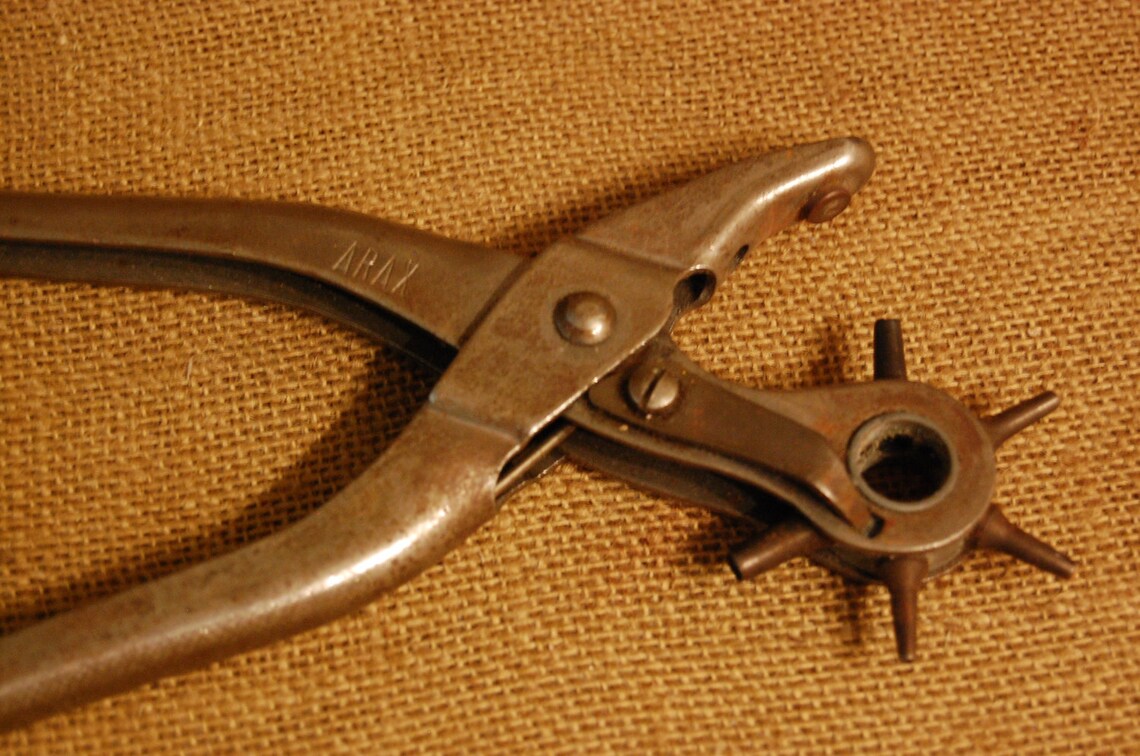 Vintage Pair of leather hole punch vintage metal hole punch Etsy