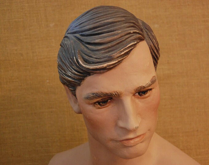 Vintage Greneker Male Mannequin Torso and Head 1970's, Realistic