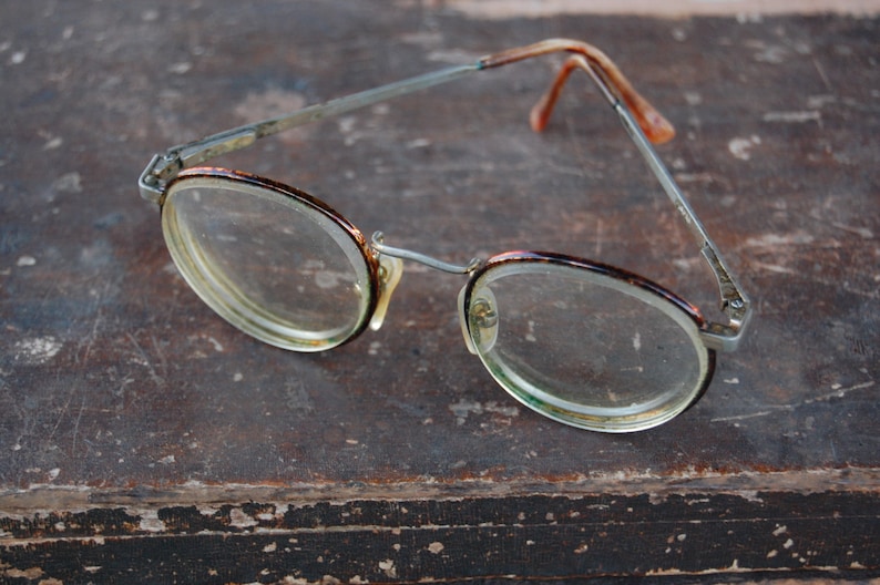 Vintage Reading Glasses Circa 1930's Metal Frames Round Etsy