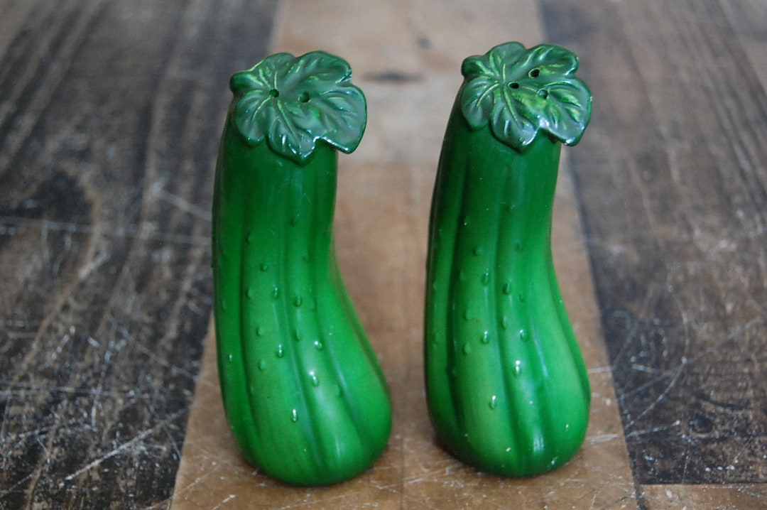 Vintage Cucumber Salt and Pepper Shakers 5.5 Tall Etsy