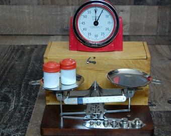 Kodak Studio Scale, Kodak Timer, 2 Kodak metal cans, vintage 1930's-1940's Eastman Kodak Photography Studio 4 piece set excellent condition