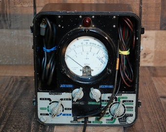 Vintage Test Meter, Volt Meter, Ohm Meter, AC DC Meter, 1950's test meter, glass cover and all test wiring leads in good shape Free Shipping