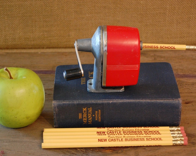 Vintage Schoolhouse Pencil Sharpener, Hand Crank Pencil Sharpener