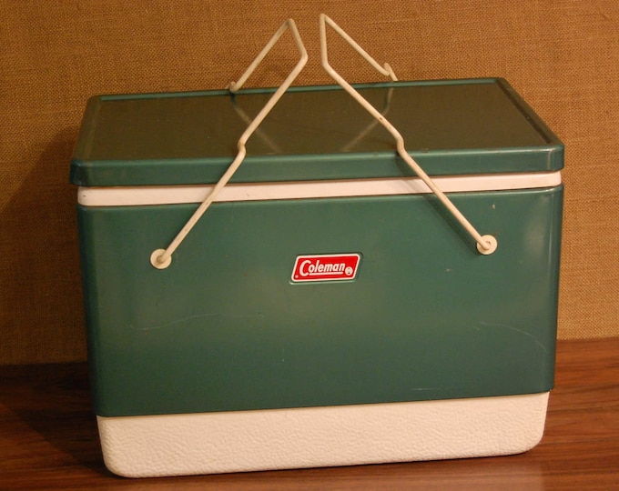 Vintage Coleman Cooler, 1960s, All Metal Sides, Top and Handles