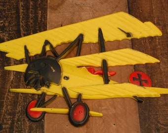 Vintage Homco Metal Airplanes, metal wall hanger airplane decor, children&#39;s room decor,1974 metal wall decor,nice display, Free Shipping
