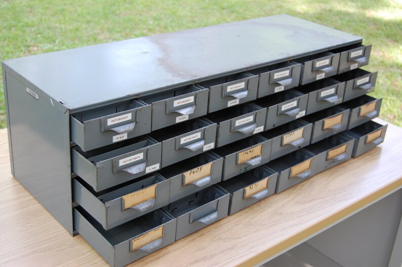 Vintage Industrial Metal Steel Parts Bin Storage Etsy