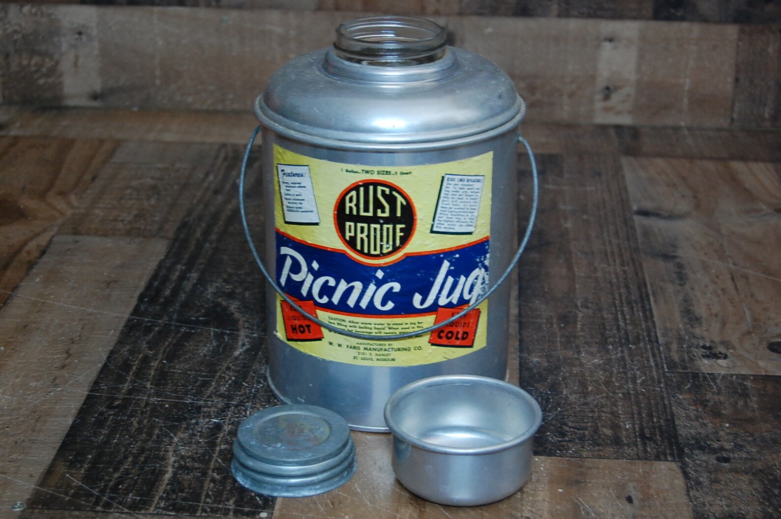 Vintage Picnic Jug vintage Faris rust proof thermos aluminum Etsy