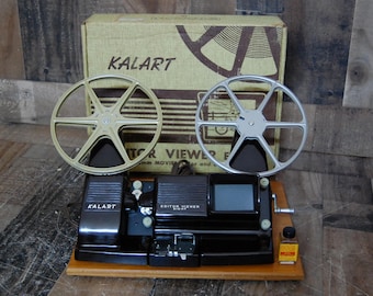 Vintage 1950's Kalart 8mm Film Editor Viewer, Kalart film editior fully restored in original box, glue bottle, film splicer, FREE SHIPPING
