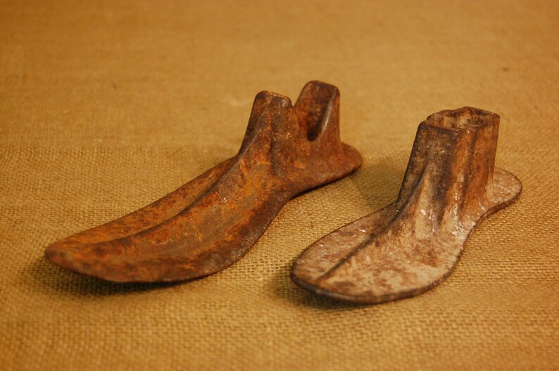 Vintage Pair Shoe Cobbler Iron Shoe Forms Metal Shoe Forms Etsy