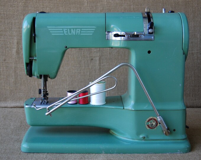 Vintage ELNA Swiss Made Sewing Machine Vintage Green Paint Etsy