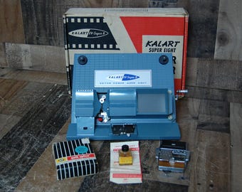 Vintage Film Editor Kalart Super 8 film editor, bottle of glue, super 8 film splicer with manual, original box, restored. FREE SHIPPING