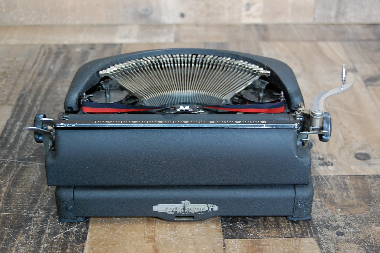 Vintage Remington Rand Deluxe Model 5 Typewriter, blackand