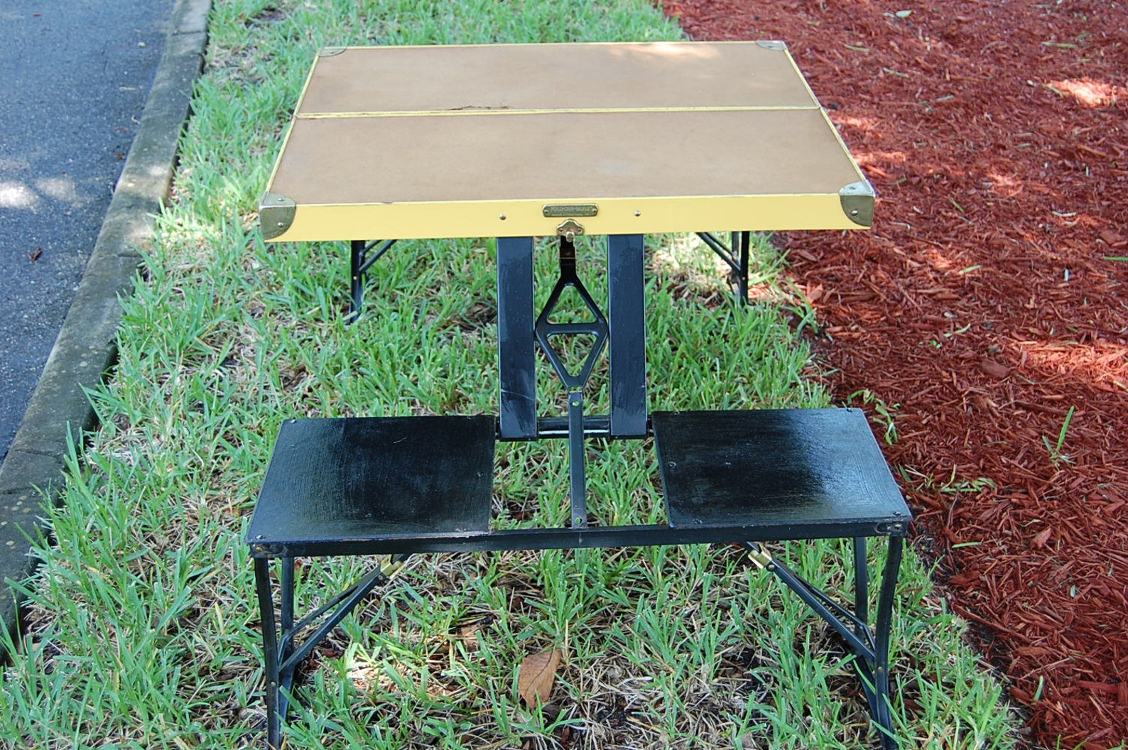Vintage folding picnic table vintage folding table and four Etsy