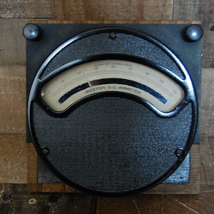 Vintage Weston Amp Meter in metal case, vintage Weston 1950&#39;s electronic amp meter with metal screw downs, Free Shipping