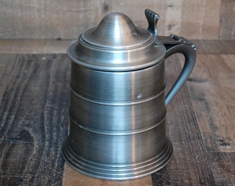 Vintage Pewter cooler, insulated over sized stein cooler, vintage pewter ice bucket, Italian pewter stein, beer stein 1967, Free Shipping