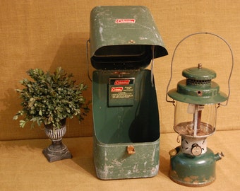 ★ヒロケン、コールマン　LANTERN  CL1   ヴィンテージ　箱有り Vintage Coleman Lantern With Original Aluminum Case, Vintage