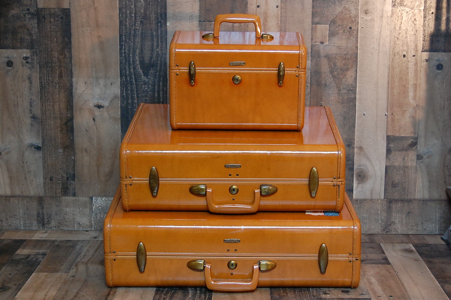 Vintage Samsonite three Piece Luggage Set 1950's vintage Etsy