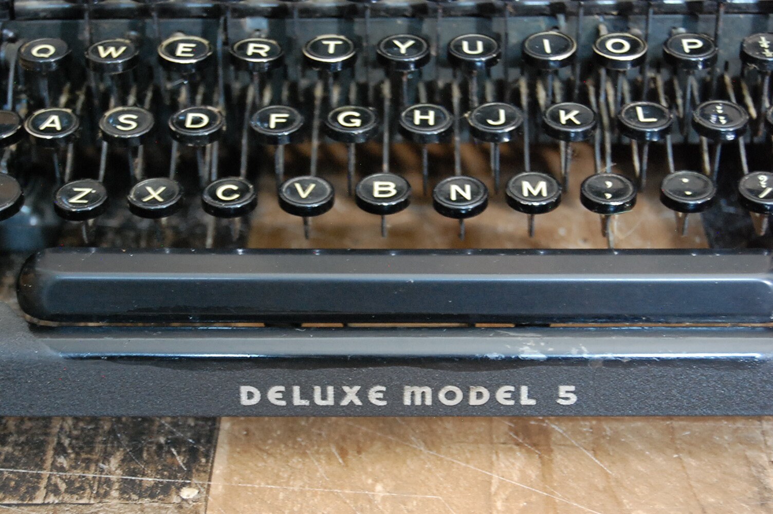 Vintage Remington Rand Deluxe Model 5 Typewriter, blackand