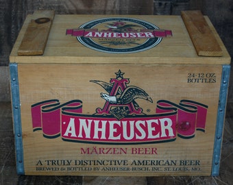 Vintage Anheuser Busch Budweiser Marzen Beer Crate, vintage wooden storage crate wood beer crate, vintage storage , vintage wooden storage
