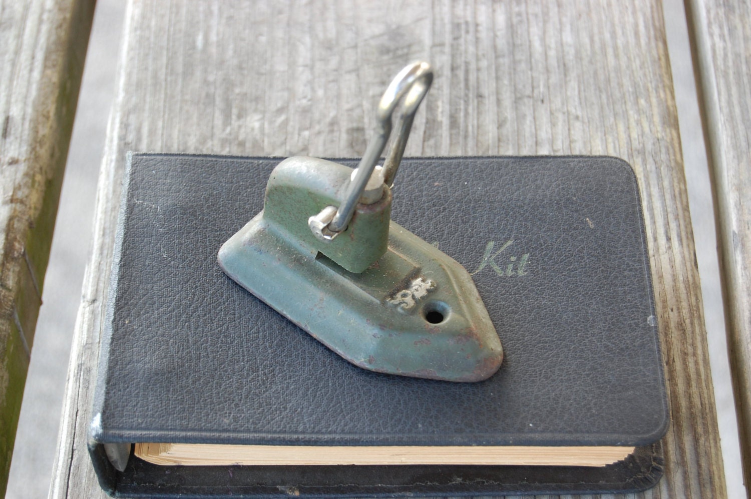 Vintage One Hole Punch 57, Wilson Jones Co. Cast Iron Metal Round