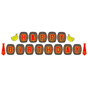 Donkey Kong Barrel Inspired Birthday Banner SVG file
