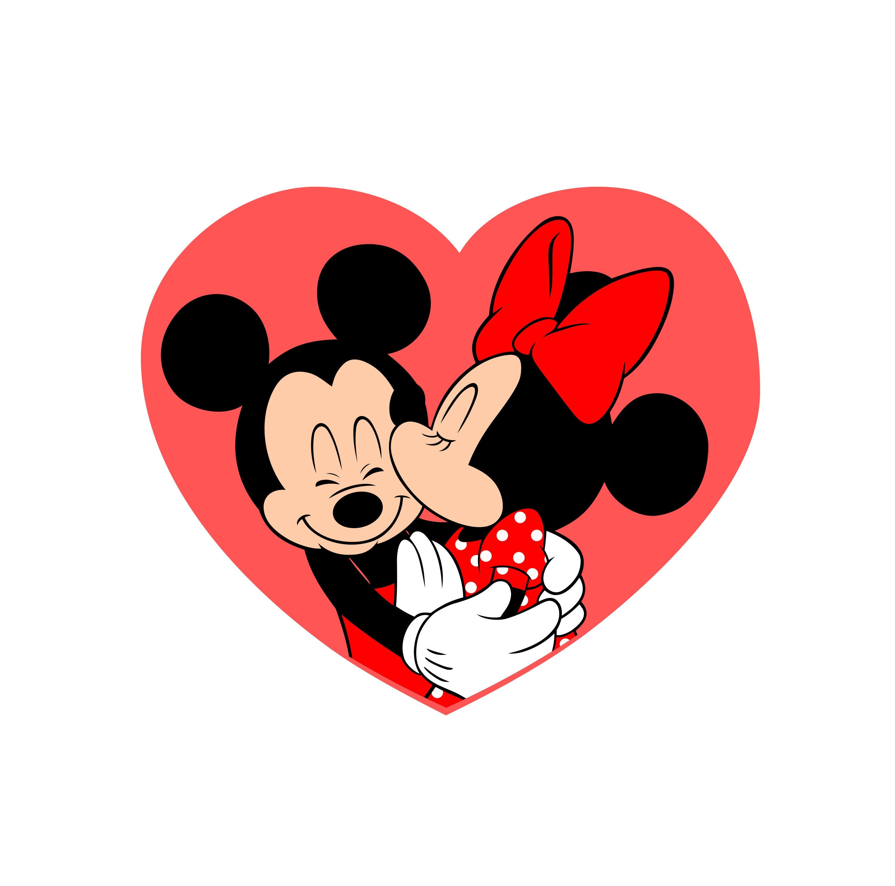 Mickey and Minnie Valentine SVG File - Etsy Canada