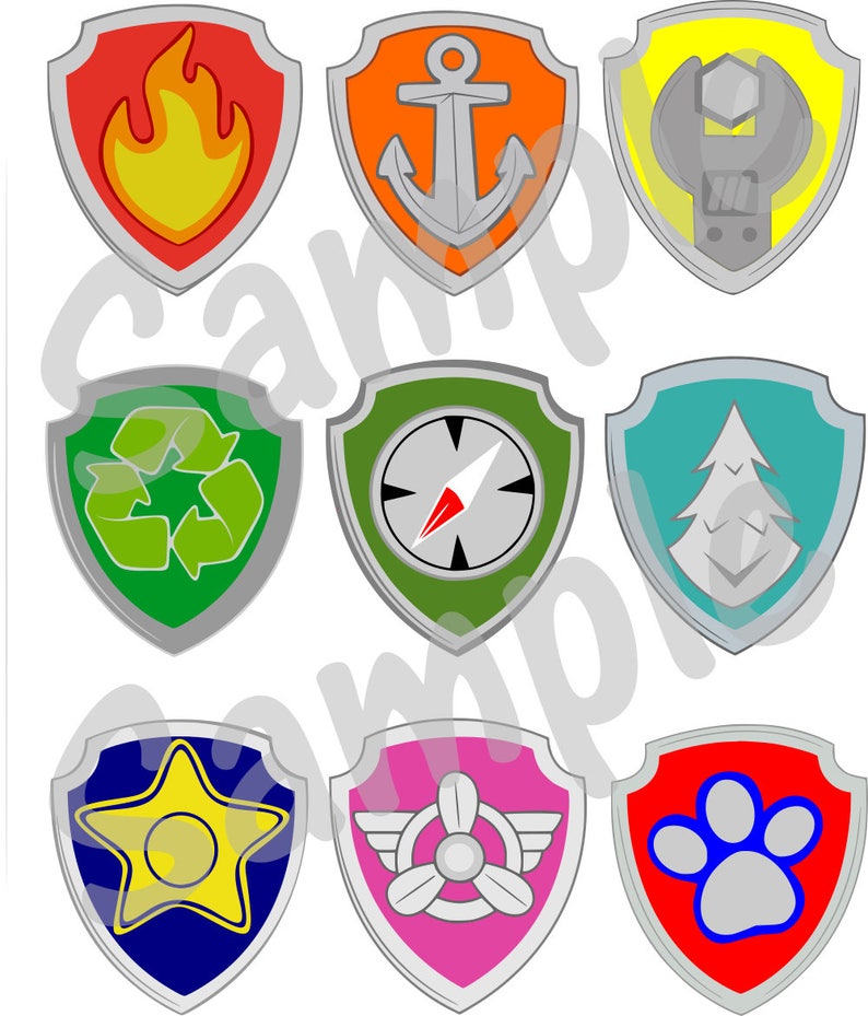 Картинки щенячий патруль значки щенков