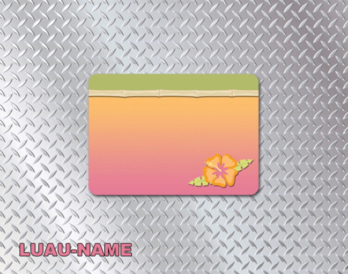 Hawaiian Luau DIY Printable Party Name Tags 3.375 X 2.325 - Etsy