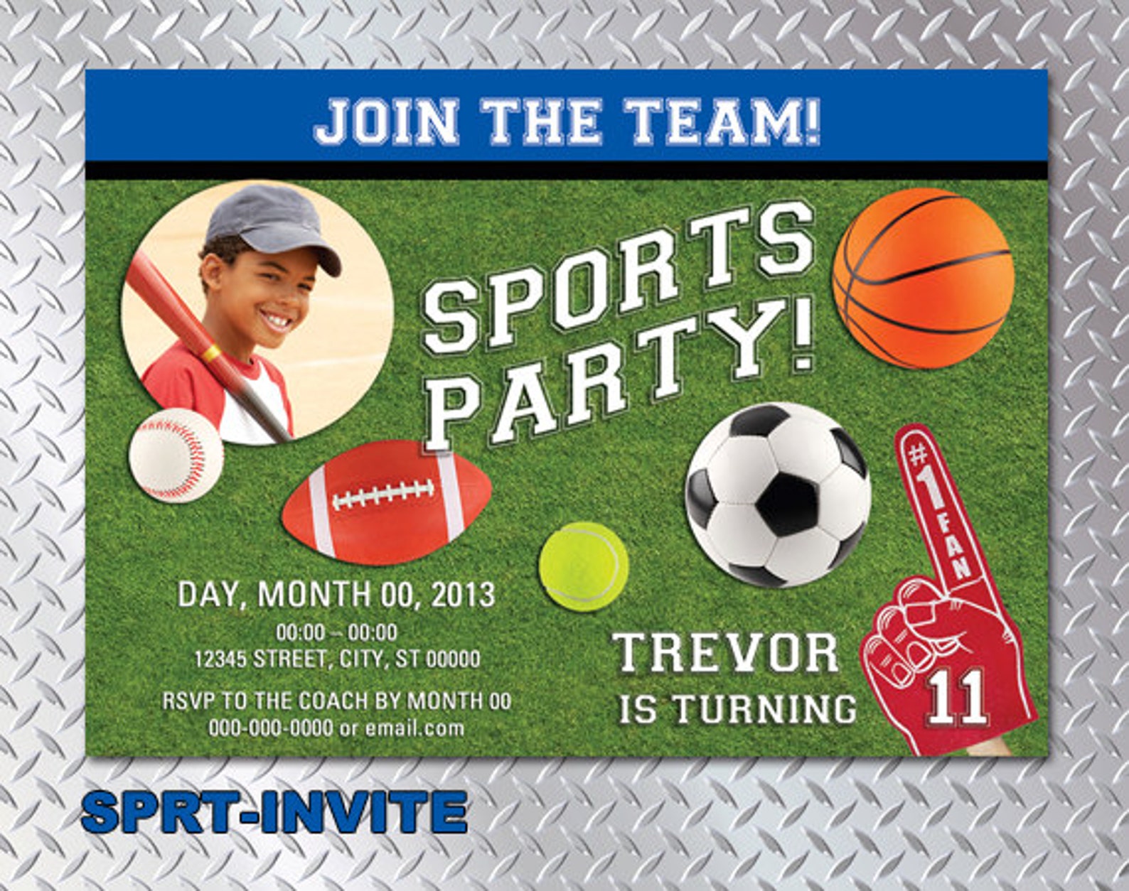 Sports Party Invitation imprimable bricolage 5 x 7 Etsy