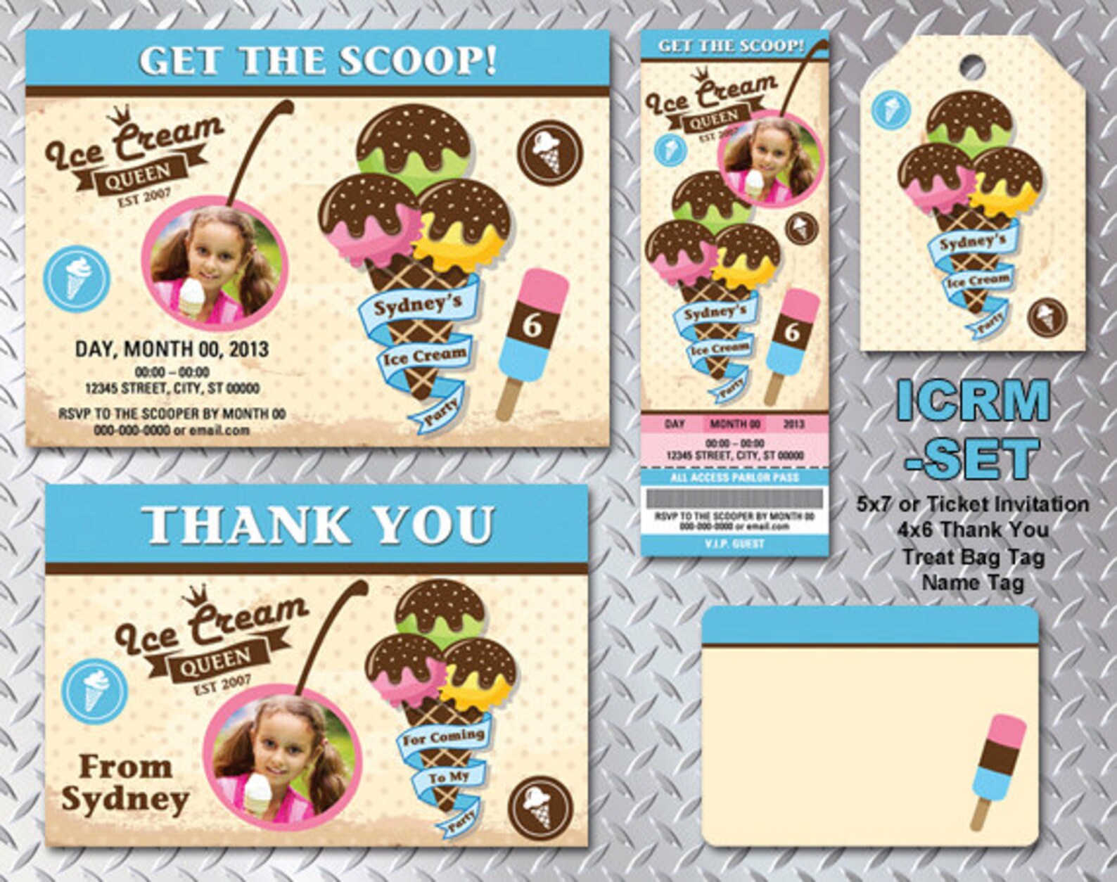 Ice Cream Party DIY Printable Party Set - Etsy