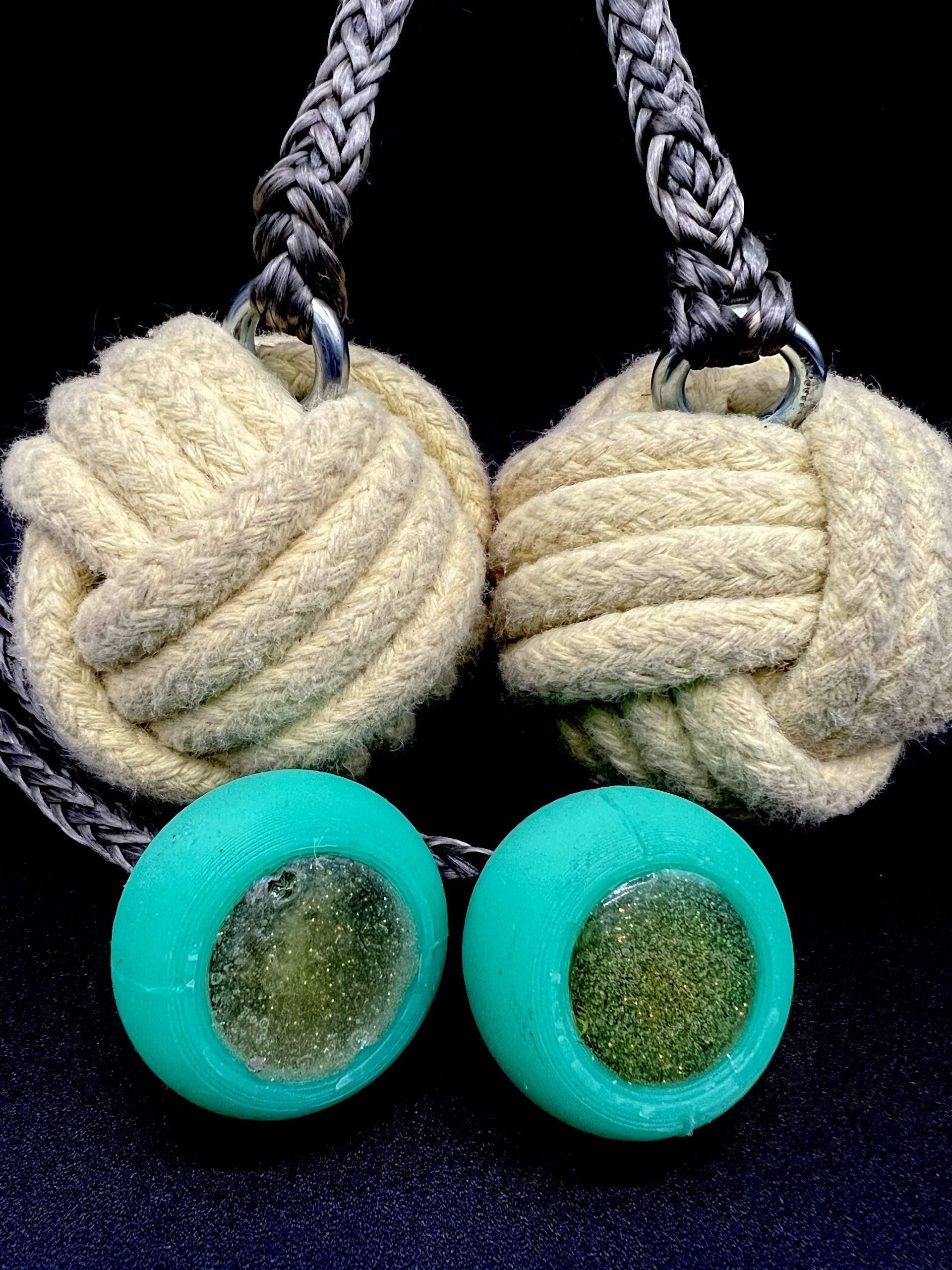 Pair of 2 Classic Monkey Fist Fire Poi