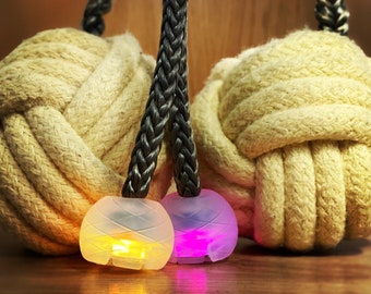 Pair of 2 Custom Teardrop Monkey Fist Fire Poi