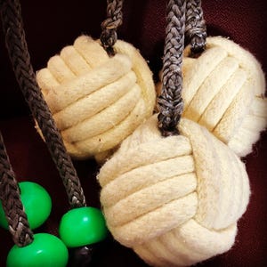 Set of 3 Custom Teardrop Monkey Fist Fire Poi